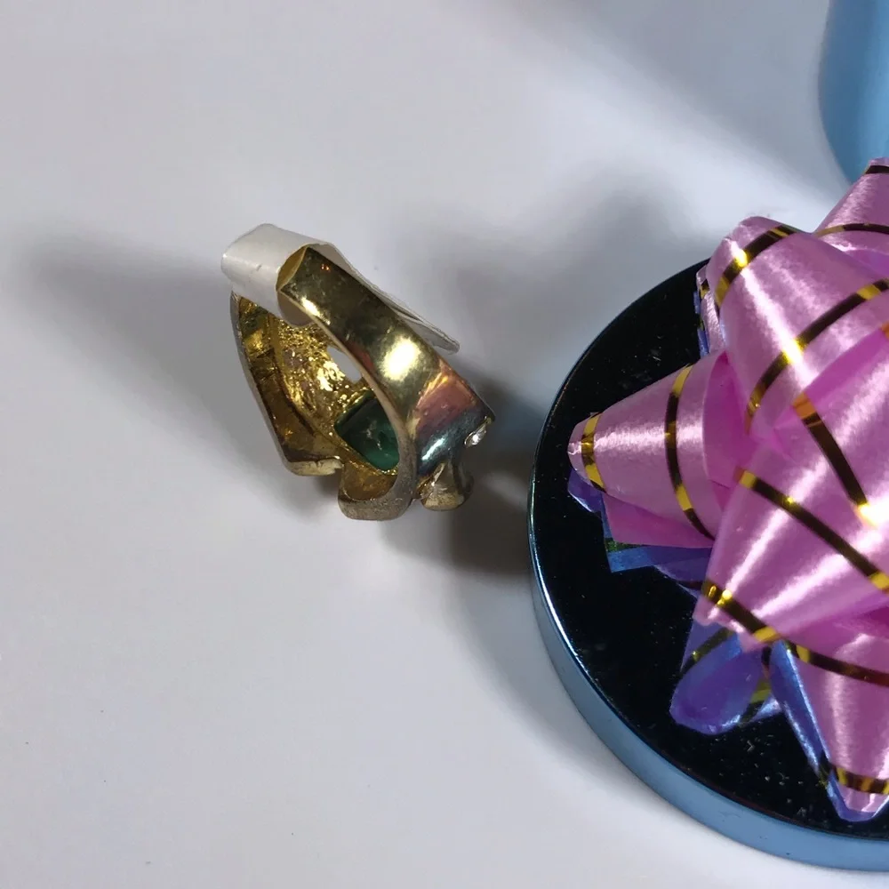 Vintage Gorgeous Big Unique Statement CZ Ring Deadstock Rare NEW Cocktail